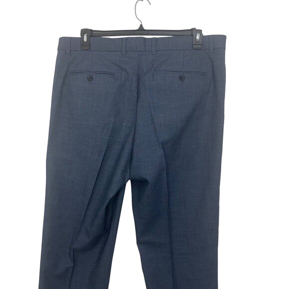 Banana Republic Mens Aiden Dress Pant 38x32 Navy Tailored Slim Fit Cotton Blend - Picture 12 of 13